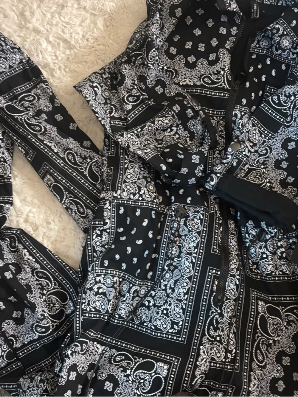 Black & White Bandana Print Jumpsuit